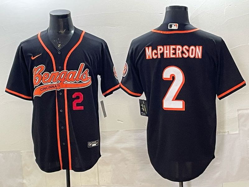 Men Cincinnati Bengals #2 Mcpherson black Joint Name 2025 Nike Limited NFL Jersey style 4->youth mlb jersey->Youth Jersey
